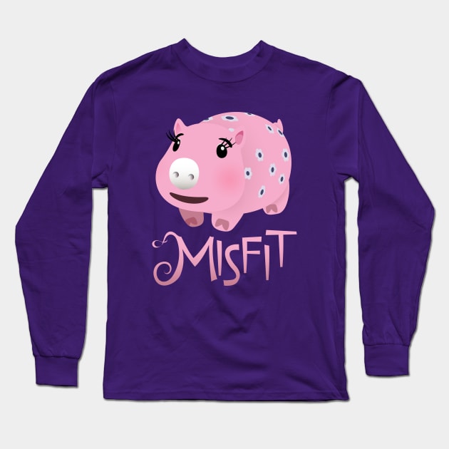 Misfit - Pig Without a Slot Long Sleeve T-Shirt by JPenfieldDesigns